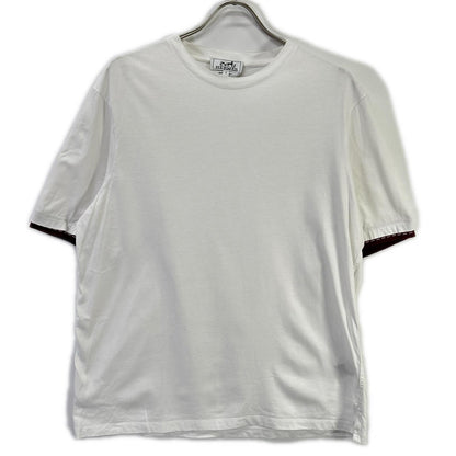 HERMES エルメス 12-575 スリーブレイヤード ホワイト クルーネック Tシャツ トップス
