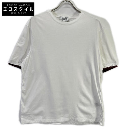 HERMES エルメス 12-575 スリーブレイヤード ホワイト クルーネック Tシャツ トップス