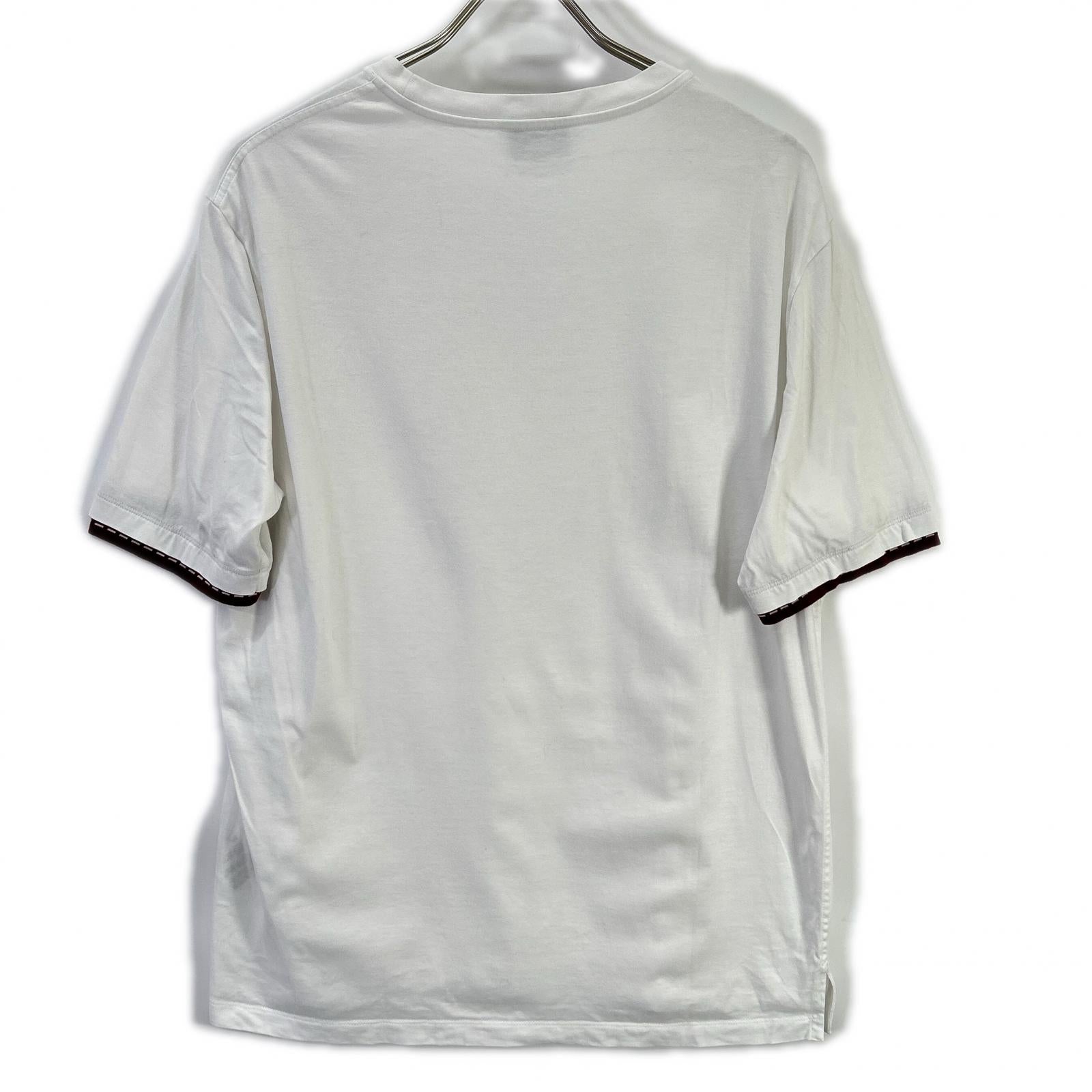 HERMES エルメス 12-575 スリーブレイヤード ホワイト クルーネック Tシャツ トップス