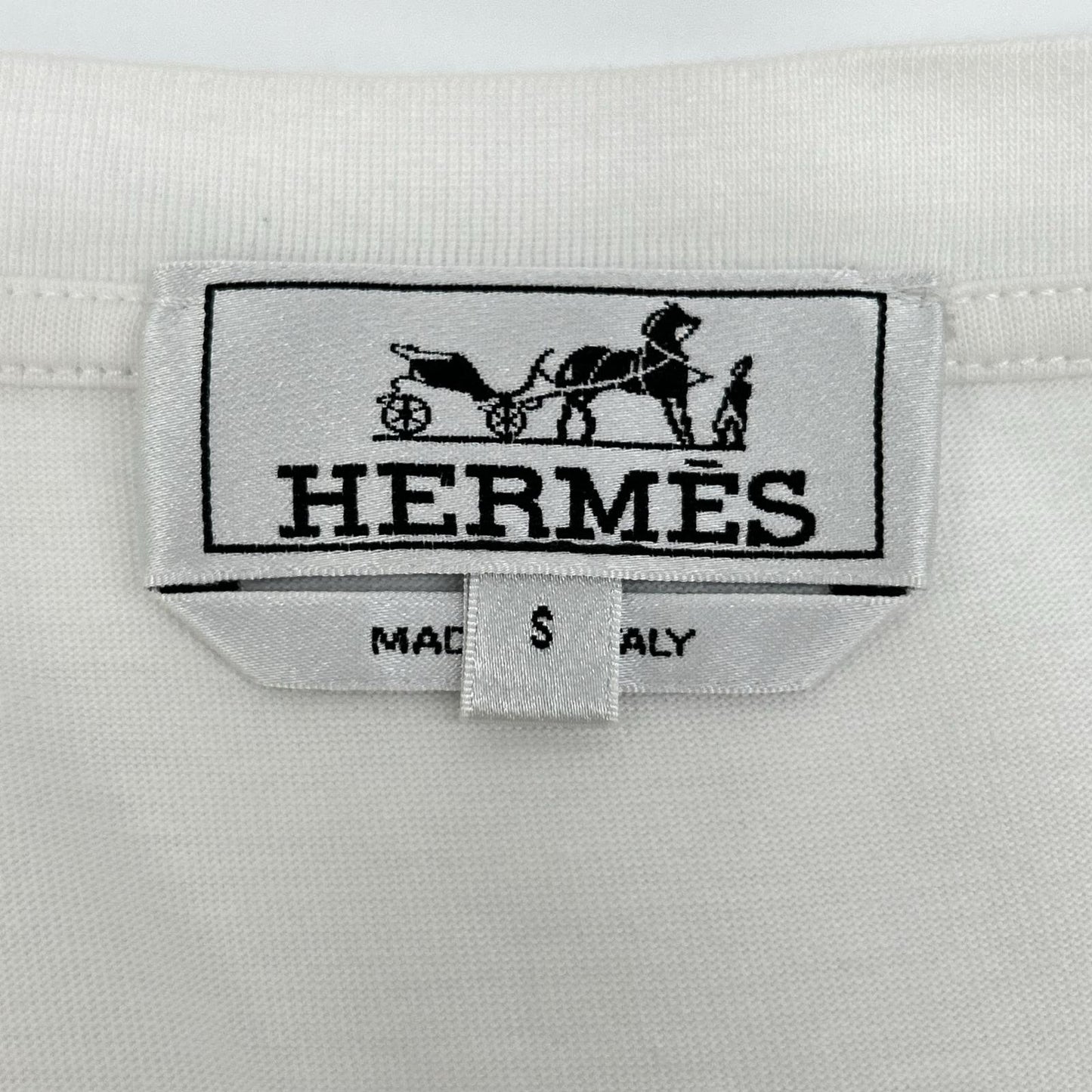 HERMES エルメス 12-575 スリーブレイヤード ホワイト クルーネック Tシャツ トップス