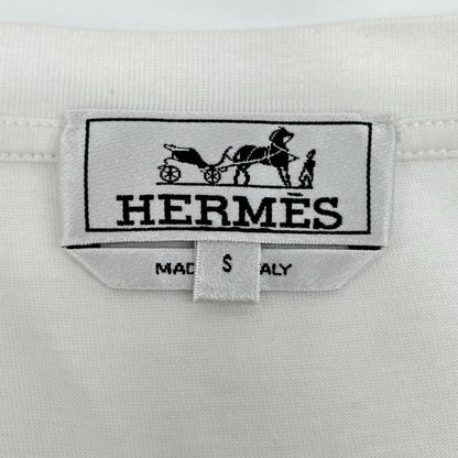HERMES エルメス 12-575 スリーブレイヤード ホワイト クルーネック Tシャツ トップス
