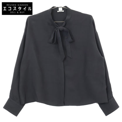 HERMES 【Excellent condition/Domestic authorized】 H6E0629DA Silk crepe Cavalry Clou de Selle Ferronnerie long-sleeve shirt Tops