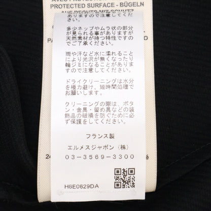 HERMES 【Excellent condition/Domestic authorized】 H6E0629DA Silk crepe Cavalry Clou de Selle Ferronnerie long-sleeve shirt Tops