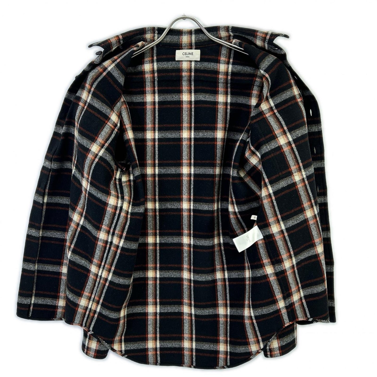 CELINE セリーヌ 2C510231L ウールツイル マルチカラーチェック ルーズシャツ トップス