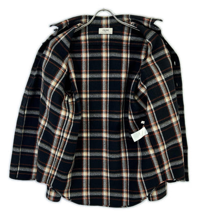 CELINE セリーヌ 2C510231L ウールツイル マルチカラーチェック ルーズシャツ トップス