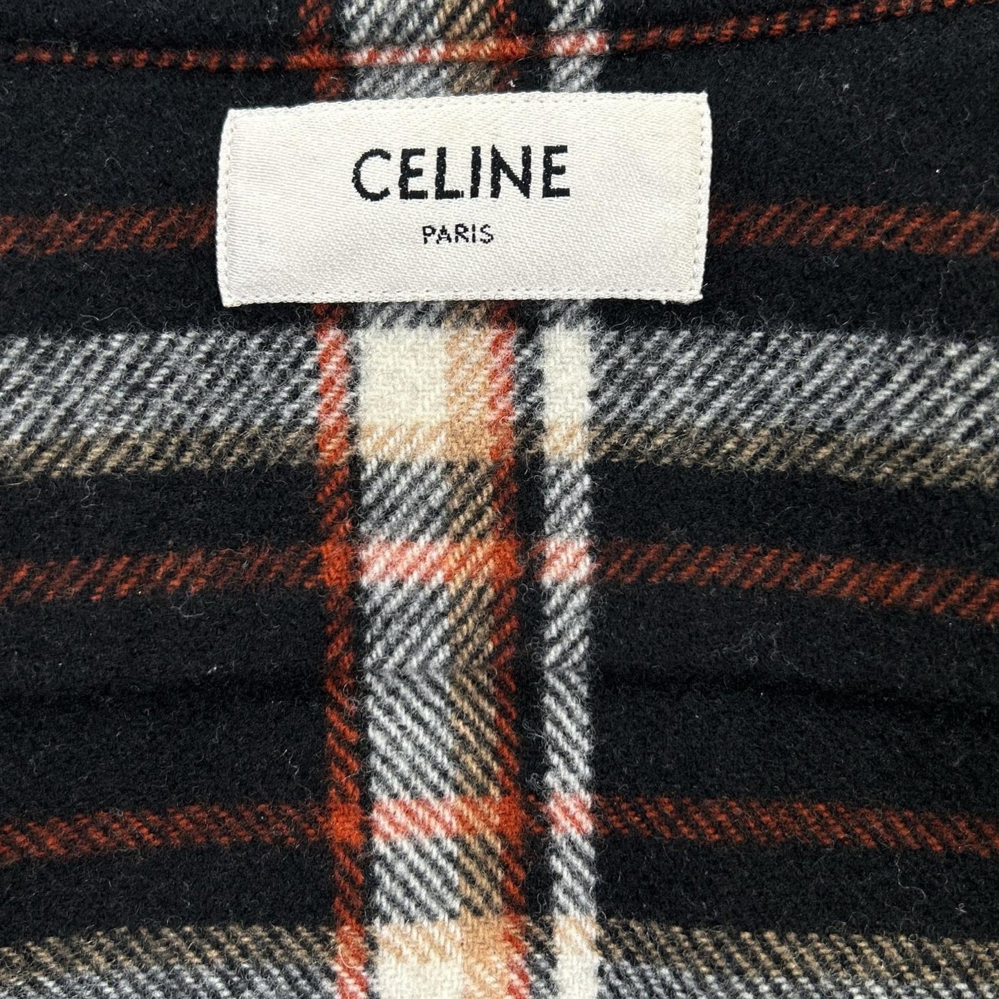 CELINE セリーヌ 2C510231L ウールツイル マルチカラーチェック ルーズシャツ トップス