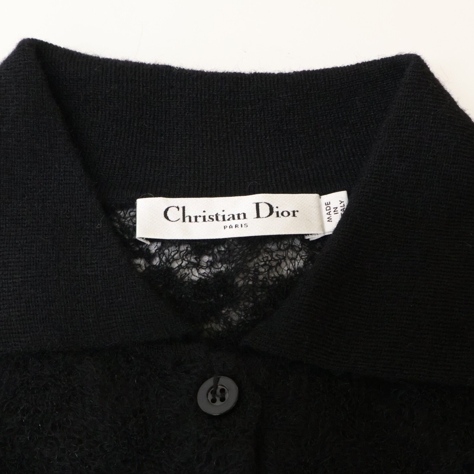 Christian Dior クリスチャンディオール 【美品/国内正規】354R02AM736 BEE刺繍 ペチコート付 モヘア混 半袖ニット ワンピース