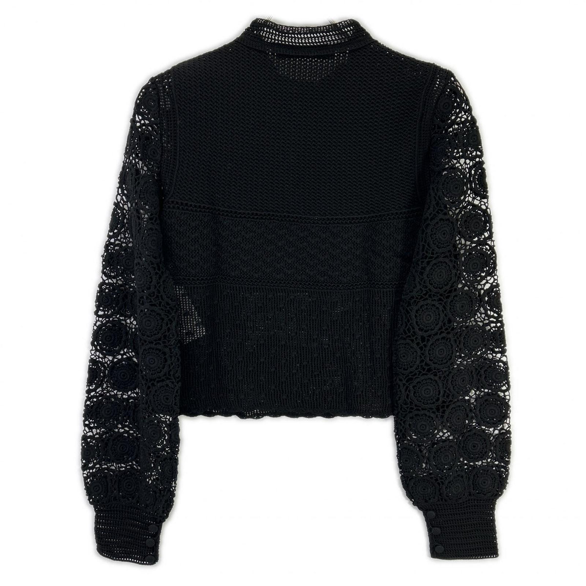 DIOR ディオール 314S21AM711 Black Knit Lace Embroidery Tops Tops