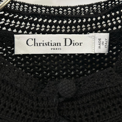 DIOR ディオール 314S21AM711 Black Knit Lace Embroidery Tops Tops