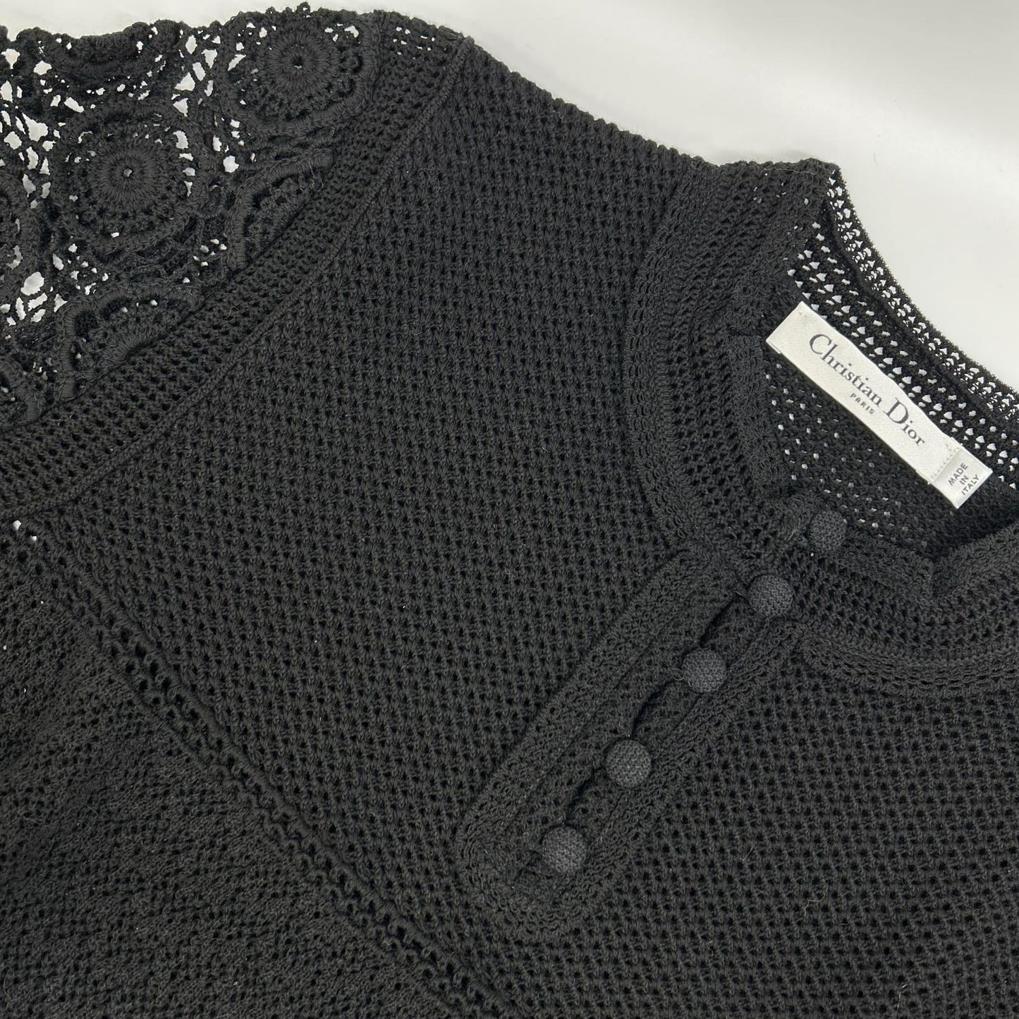 DIOR ディオール 314S21AM711 ブラック ニット レース刺繍 トップス トップス