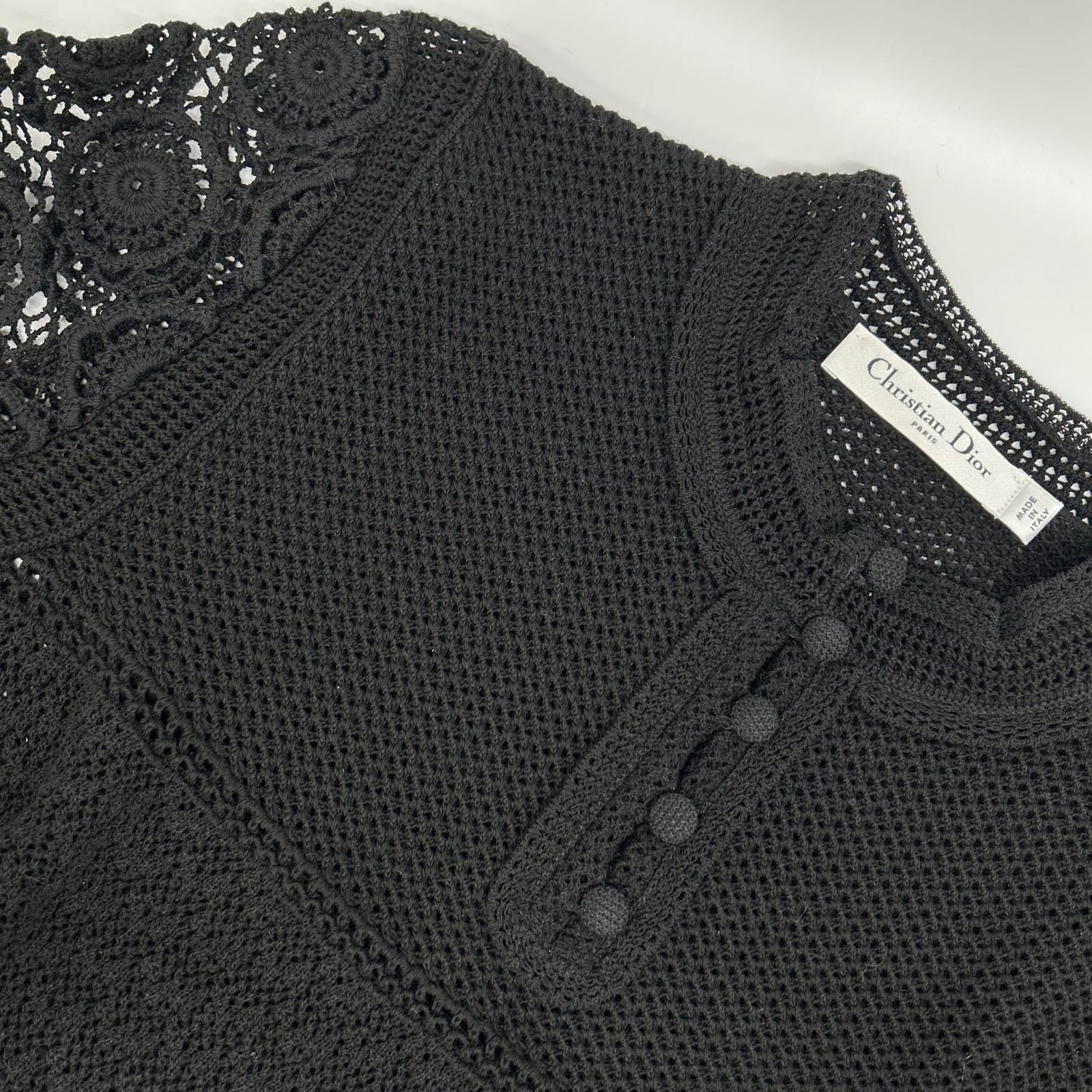 DIOR ディオール 314S21AM711 ブラック ニット レース刺繍 トップス トップス