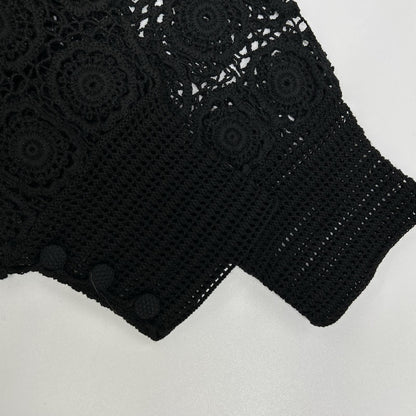 DIOR ディオール 314S21AM711 Black Knit Lace Embroidery Tops Tops