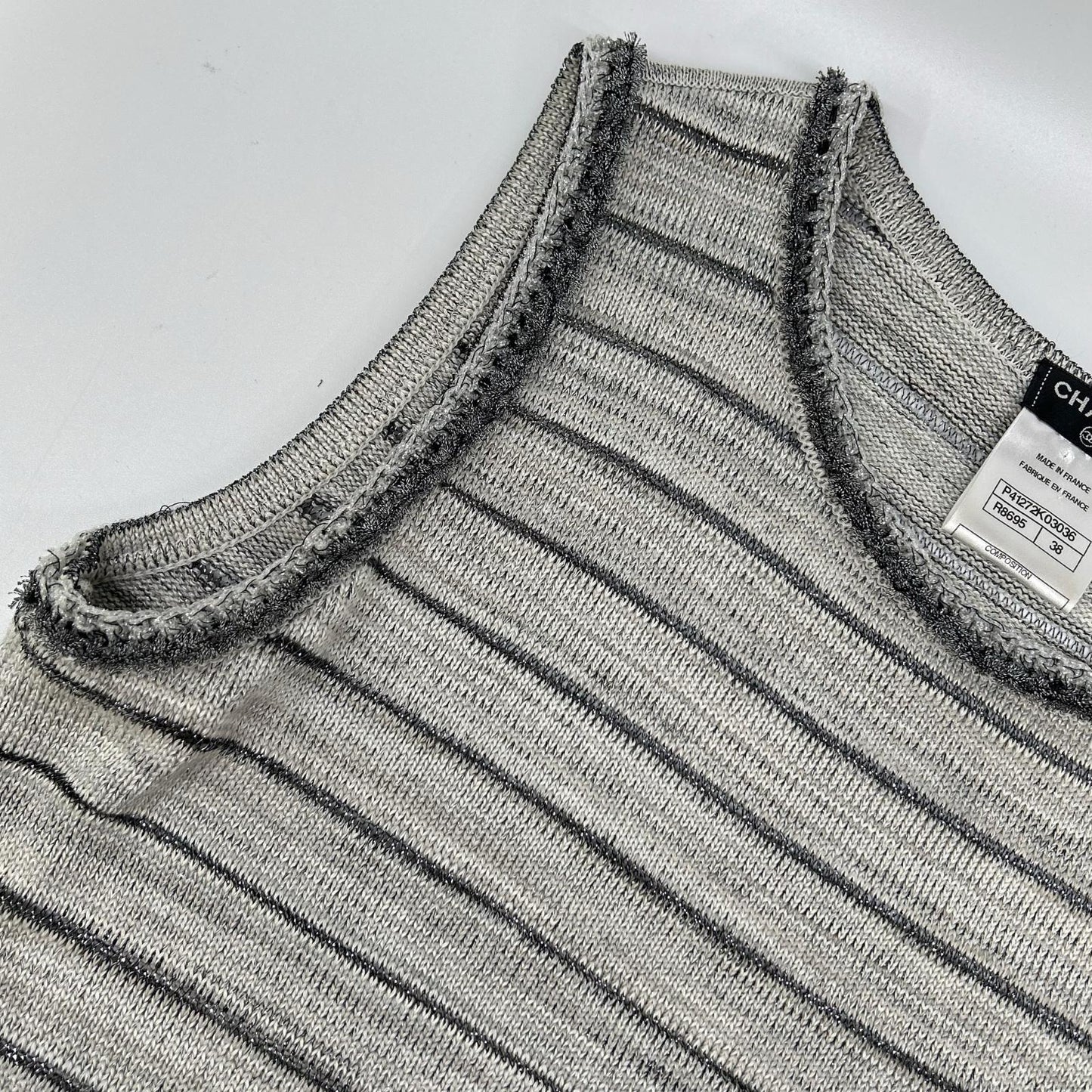 CHANEL シャネル P41272K03036 ラメ ニットタンクトップ トップス
