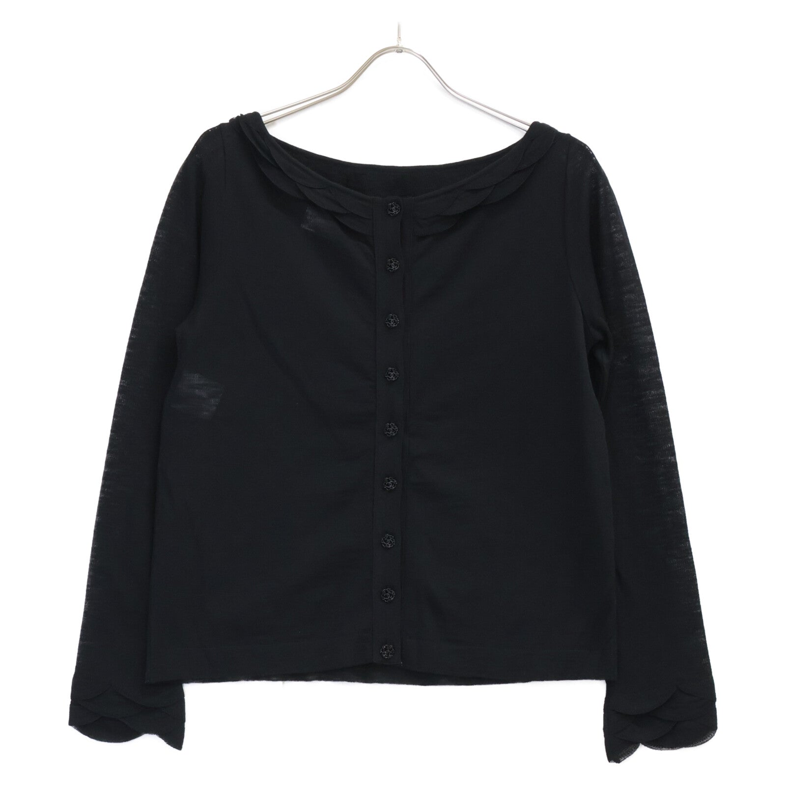 CHANEL シャネル 【美品/国内正規】P41346K03034 バック ココマークボタン ニットセーター トップス