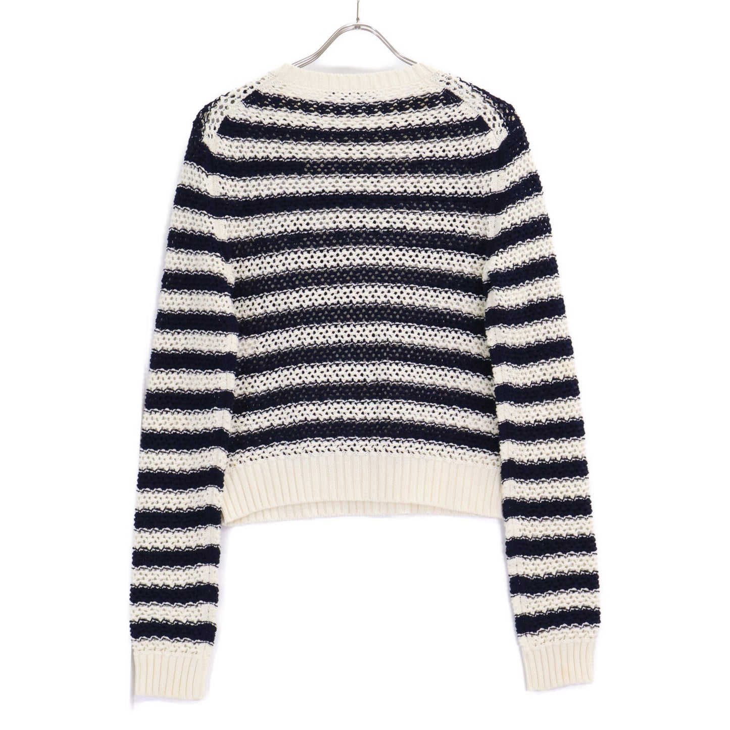 Christian Dior クリスチャンディオール 【美品/国内正規】424S72AM759 ロゴ ボーダー メッシュ ニットセーター トップス