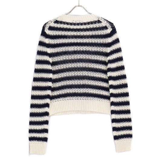 Christian Dior クリスチャンディオール 【美品/国内正規】424S72AM759 ロゴ ボーダー メッシュ ニットセーター トップス