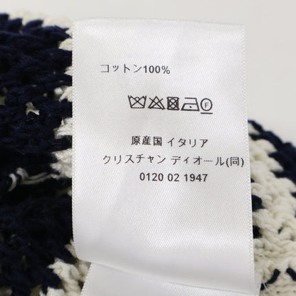 Christian Dior クリスチャンディオール 【美品/国内正規】424S72AM759 ロゴ ボーダー メッシュ ニットセーター トップス