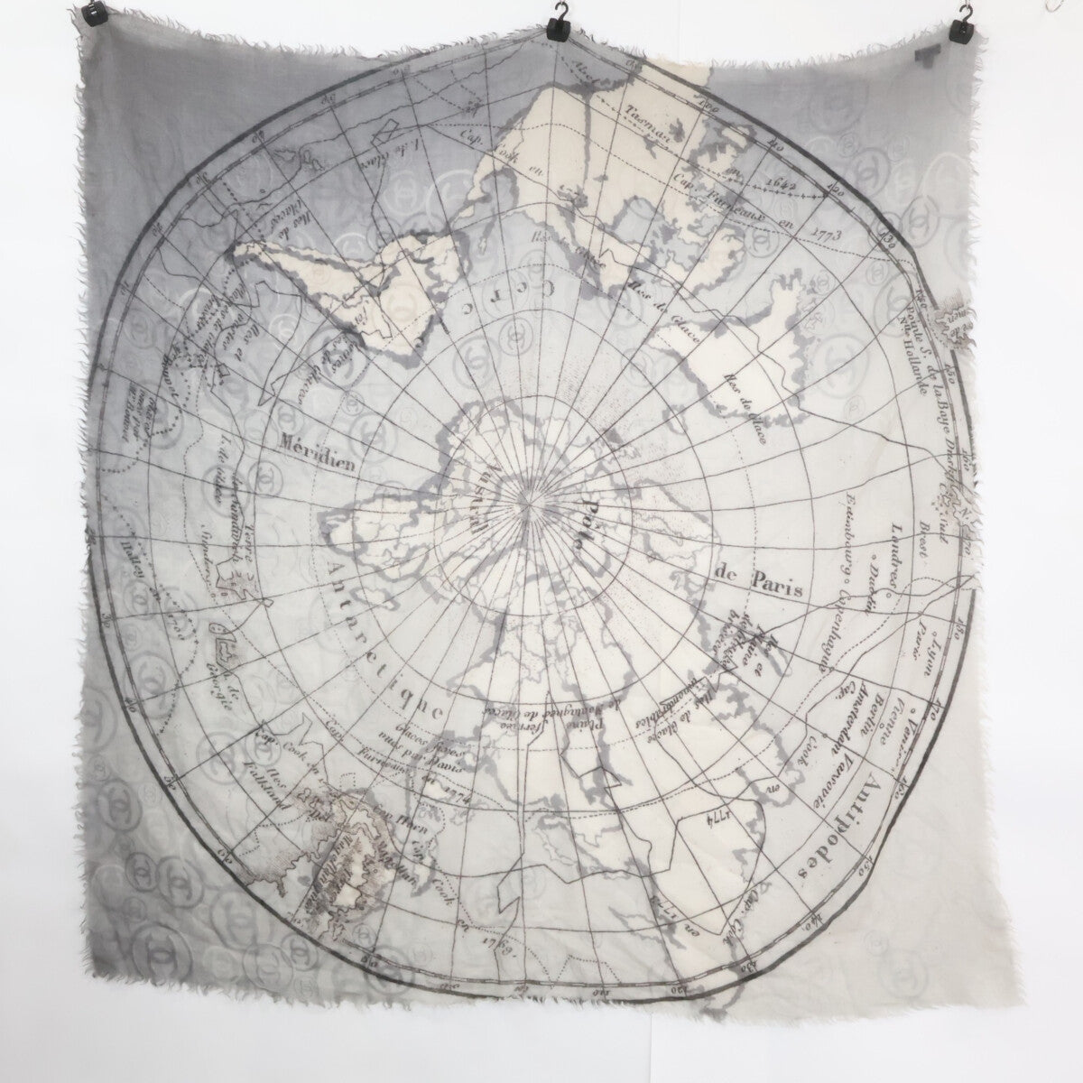 CHANEL シャネル 世界地図 カシミヤ ストール