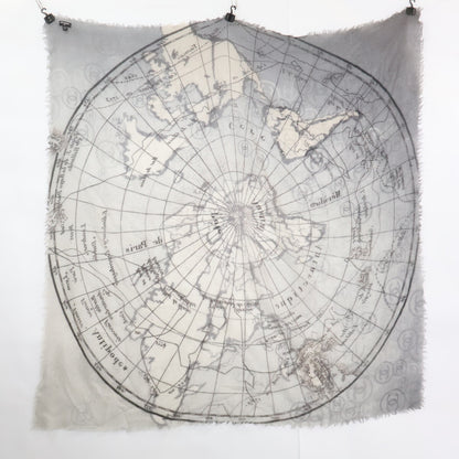 CHANEL シャネル 世界地図 カシミヤ ストール