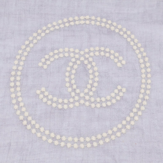 CHANEL シャネル ココマーク刺繍 カシミヤ/モダール ストール