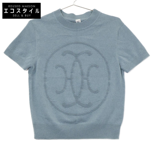 HERMES エルメス 【美品/国内正規】2H2663D1 Hリフト カシミヤ100％ 半袖ニットセーター トップス