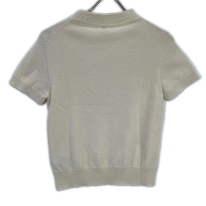 HERMES Hermès 2H2663D1 Off-White H Lift Cashmere Short-Sleeve Knit Top