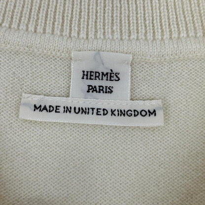 HERMES Hermès 2H2663D1 Off-White H Lift Cashmere Short-Sleeve Knit Top