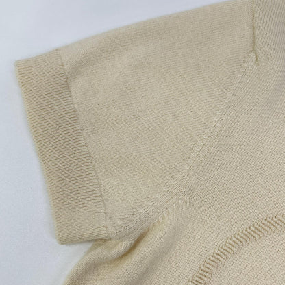 HERMES Hermès 2H2663D1 Off-White H Lift Cashmere Short-Sleeve Knit Top