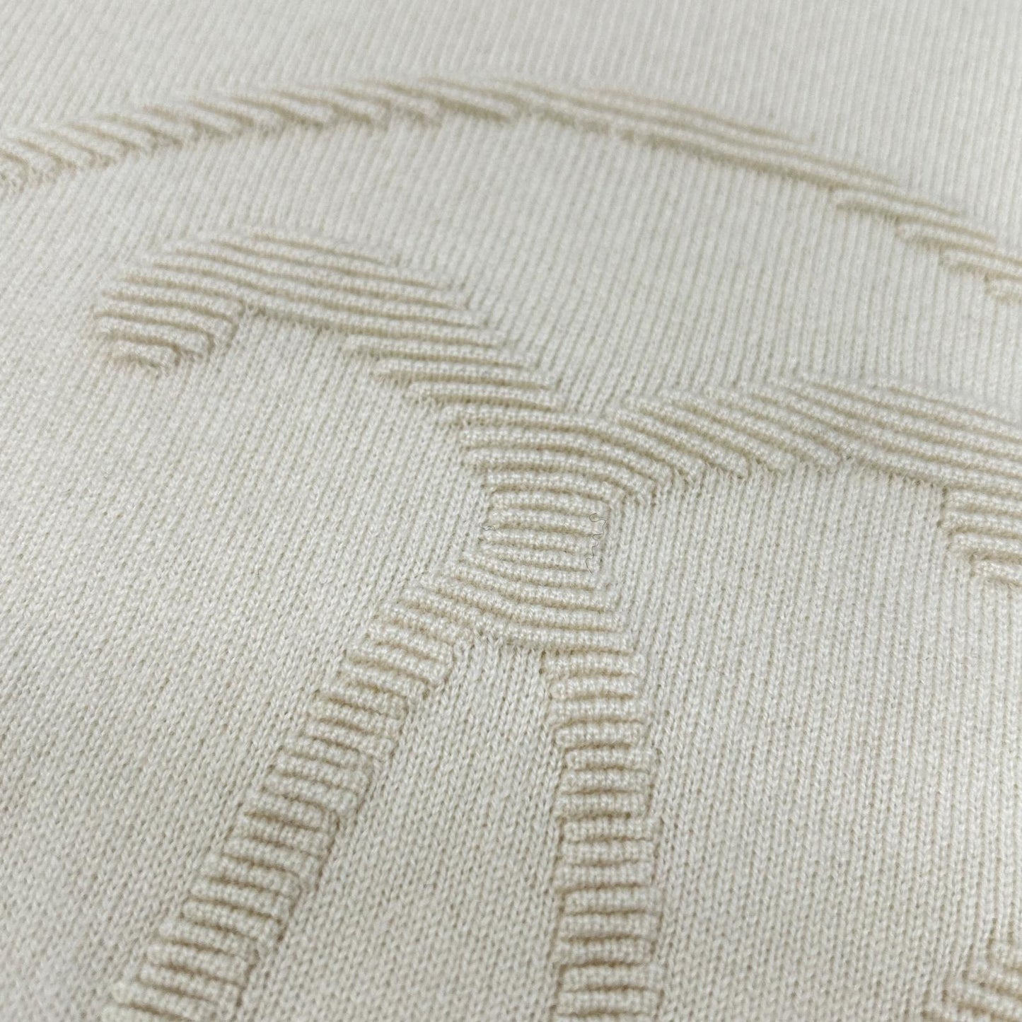 HERMES Hermès 2H2663D1 Off-White H Lift Cashmere Short-Sleeve Knit Top
