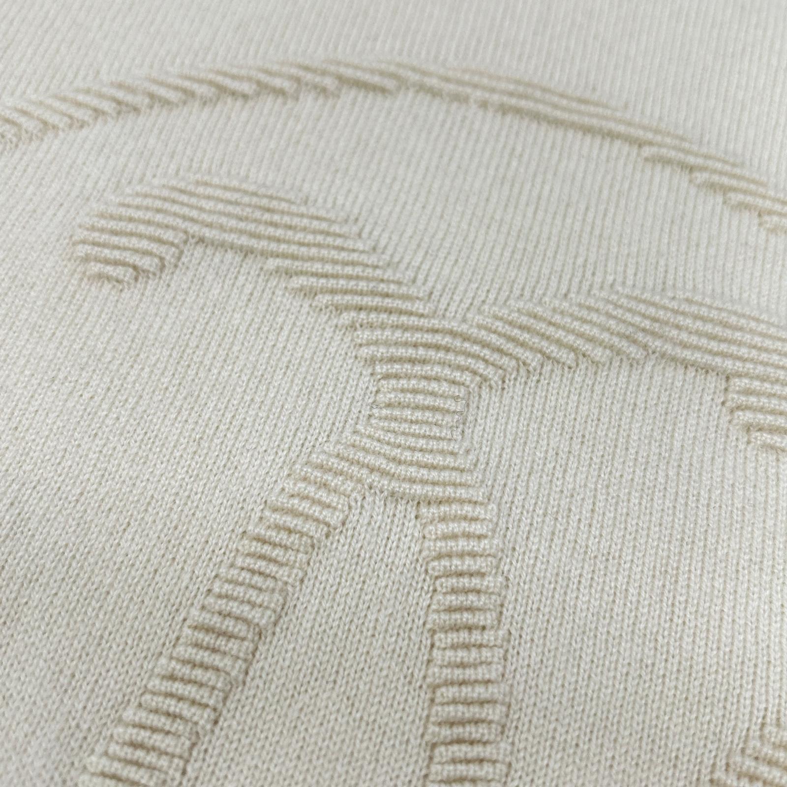 HERMES Hermès 2H2663D1 Off-White H Lift Cashmere Short-Sleeve Knit Top