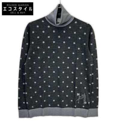 HERMES エルメス ドット柄 カシミヤ×シルク タートルネック ニット　21AW トップス