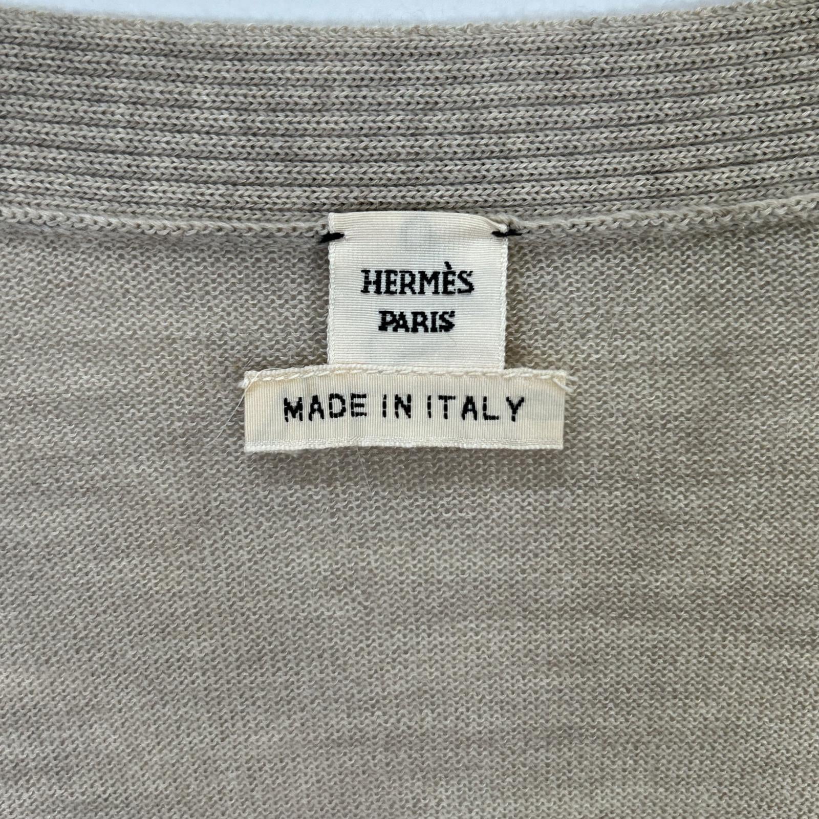 HERMES Hermès Lemaire Era Sellier-Button Cashmere Cardigan Top