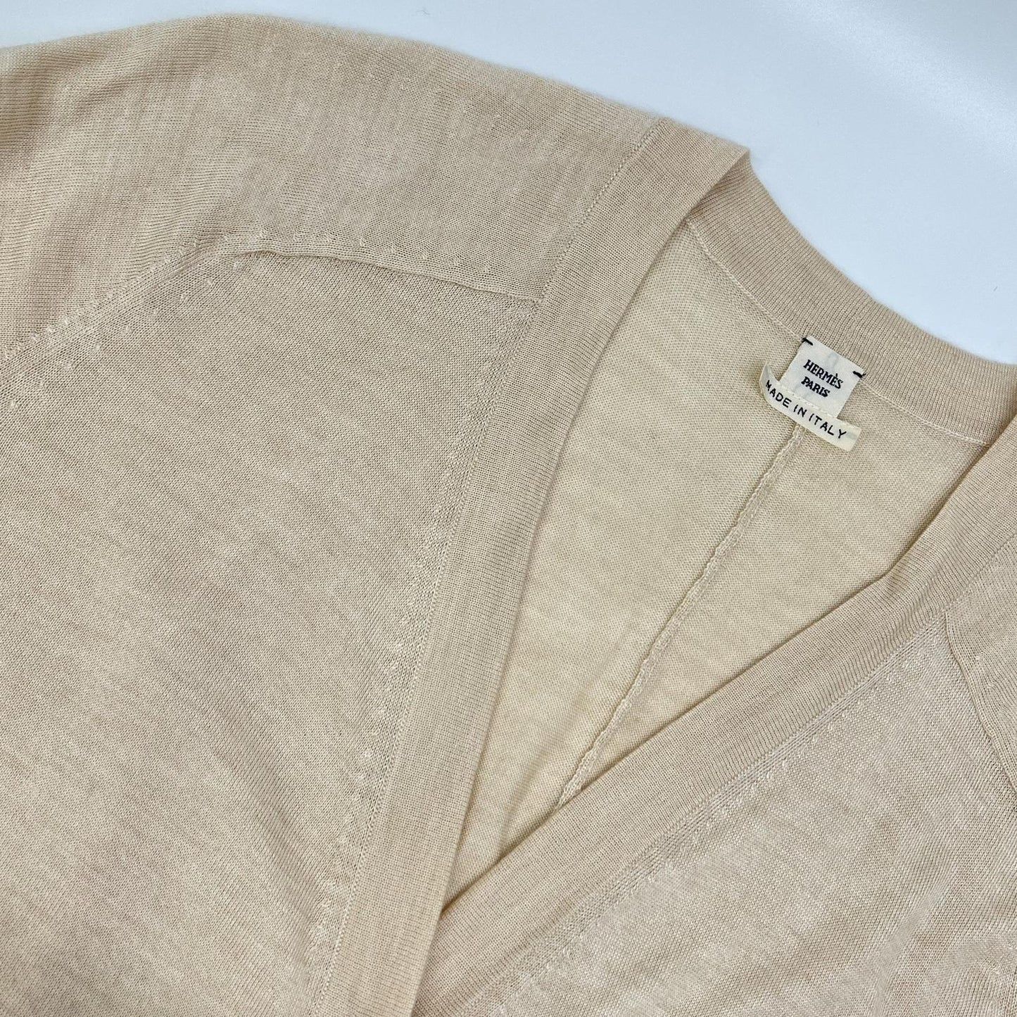 HERMES エルメス セリエ釦 カシミヤ×シルク カーディガン トップス