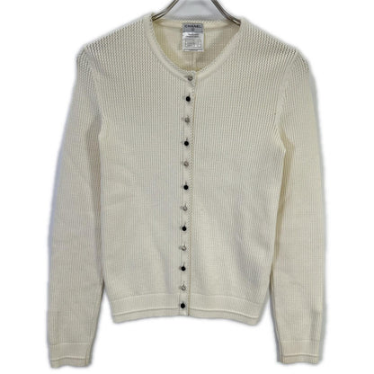 CHANEL シャネル 07年クルーズコレクション　07C P30229K00331 ホワイト ビジュー釦 カーディガン トップス