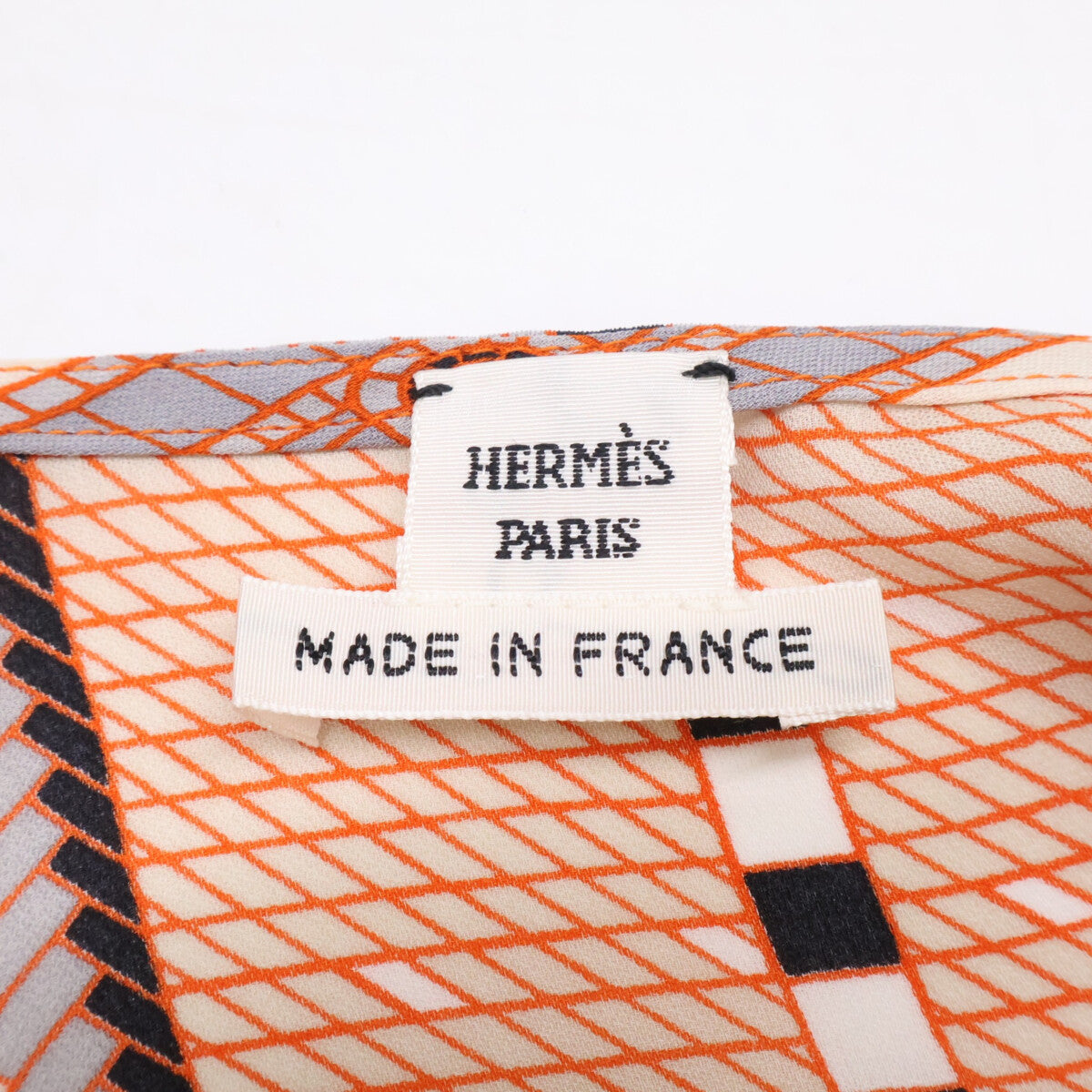HERMES エルメス 【美品】総柄 シルク100％ ボウタイ ノースリーブ ワンピース
