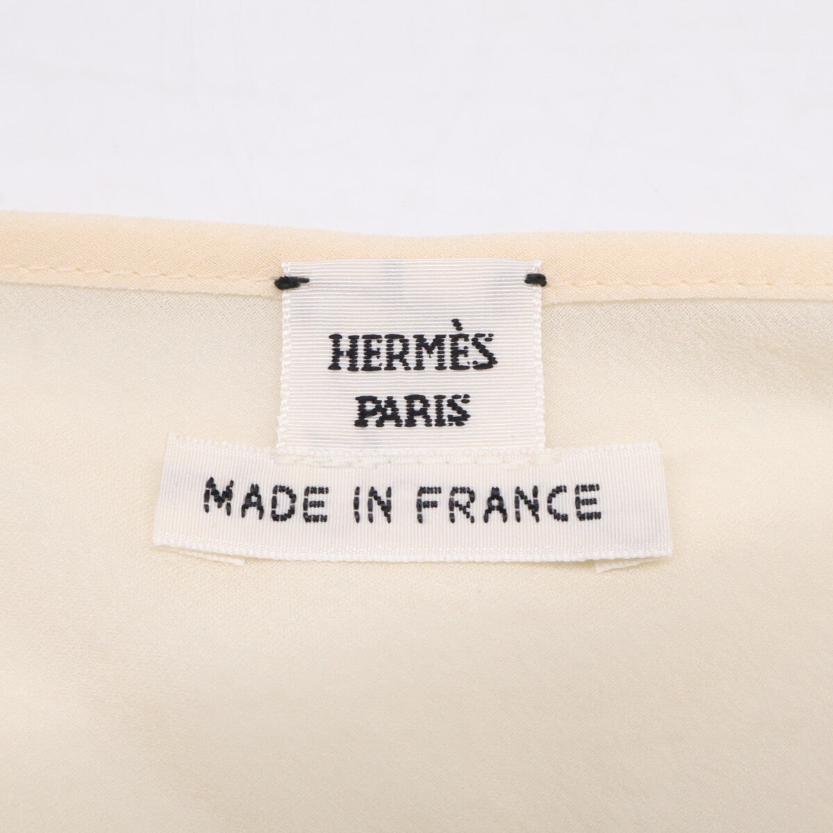 HERMES エルメス 【美品】総柄 シルク100％ ボウタイ ノースリーブ ワンピース