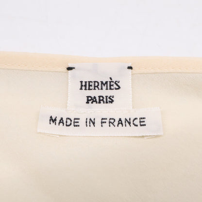 HERMES エルメス 【美品】総柄 シルク100％ ボウタイ ノースリーブ ワンピース