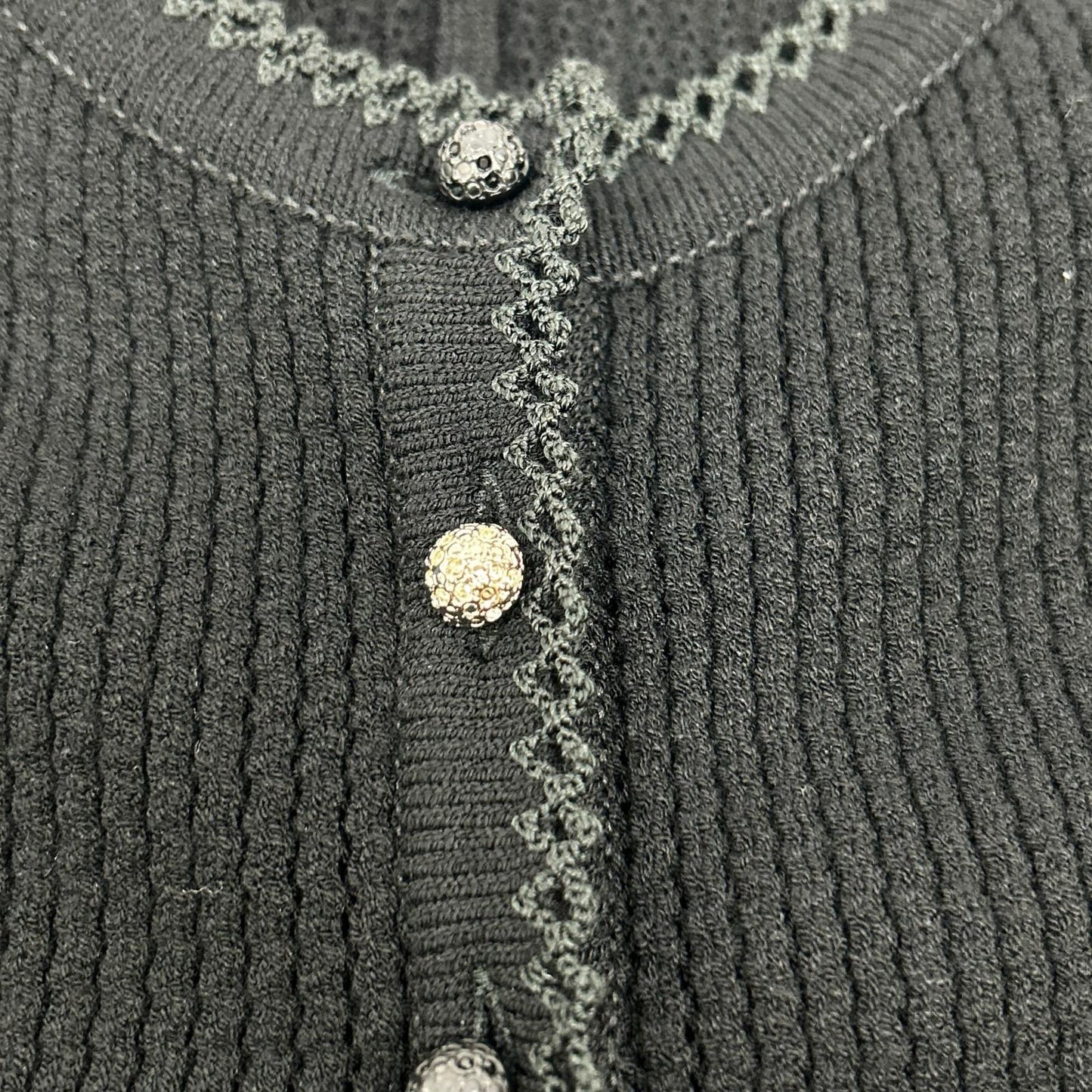 CHANEL シャネル 07年クルーズコレクション 07C P30229K00331 ブラック ビジュー釦 カーディガン トップス