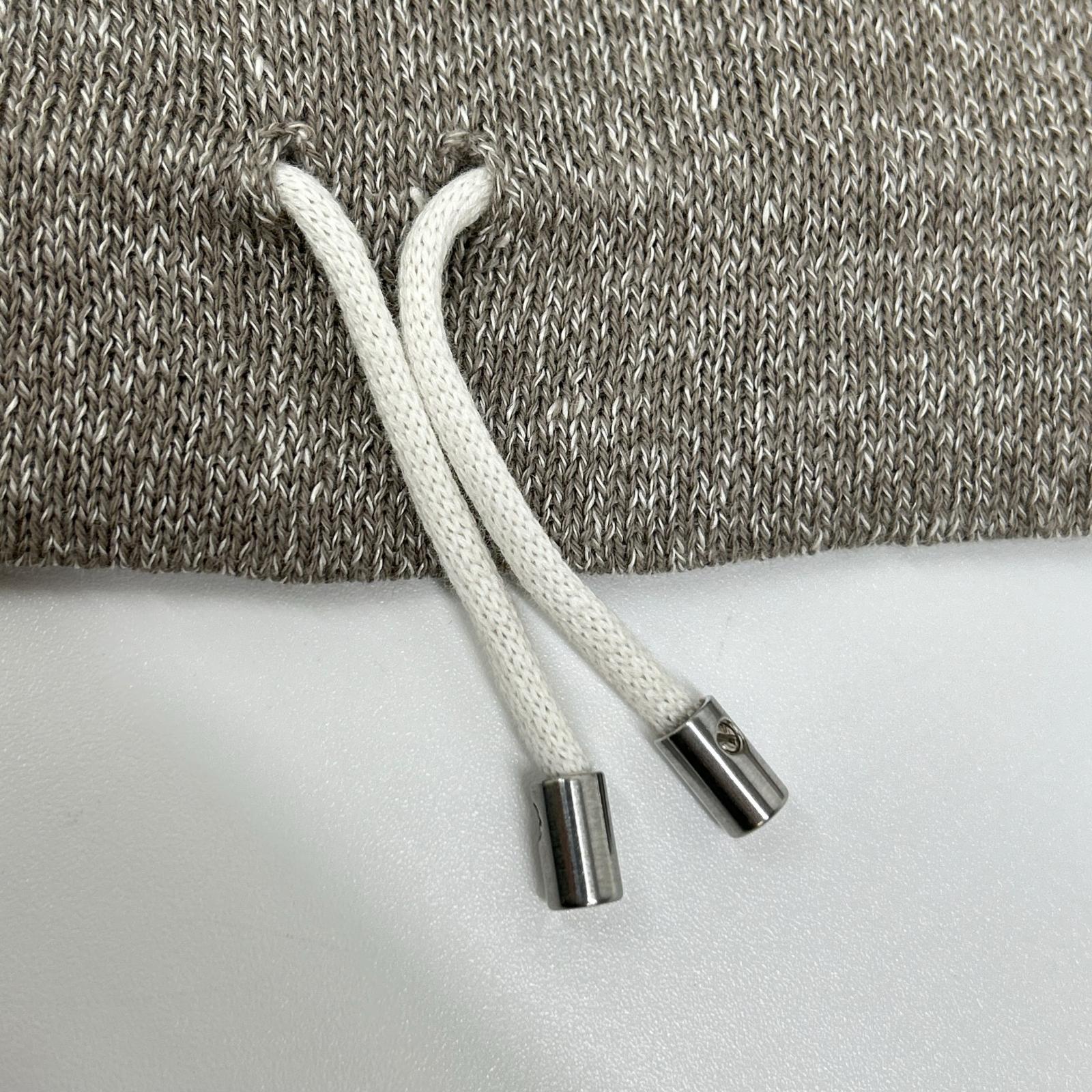 HERMES エルメス グレー リネン混 ドローストリング ニット タグ付き トップス