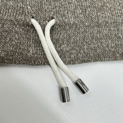 HERMES エルメス グレー リネン混 ドローストリング ニット タグ付き トップス