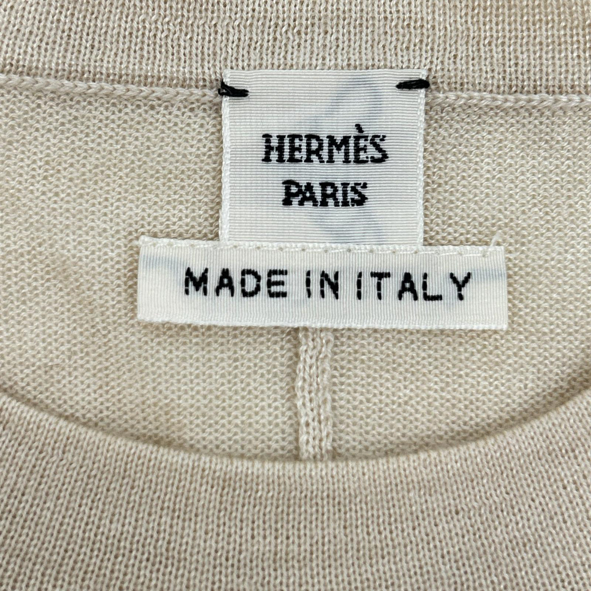 HERMES エルメス ベージュ カシミヤ×シルク ニットセーター トップス
