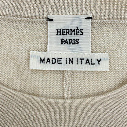 HERMES エルメス ベージュ カシミヤ×シルク ニットセーター トップス