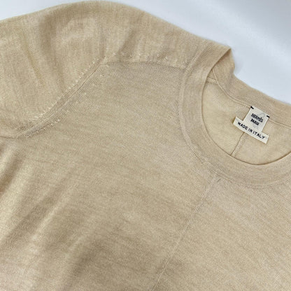 HERMES エルメス ベージュ カシミヤ×シルク ニットセーター トップス