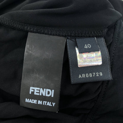 FENDI フェンディ ブラック ホルターネック フリル ドレスワンピース トップス