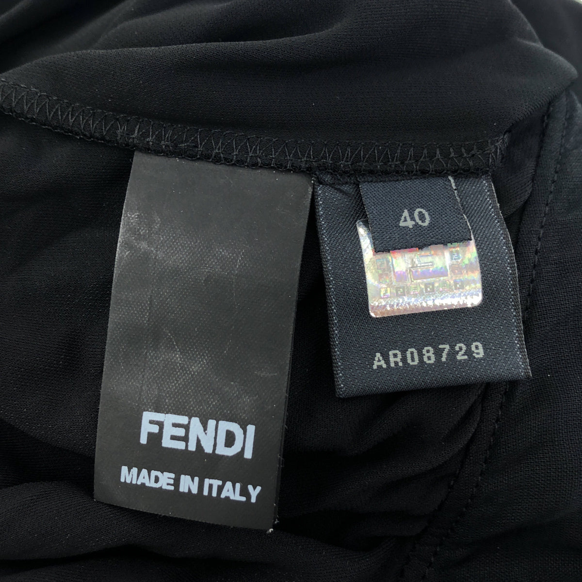 【SALE】 FENDI フェンディ ブラック ホルターネック フリル ドレスワンピース トップス