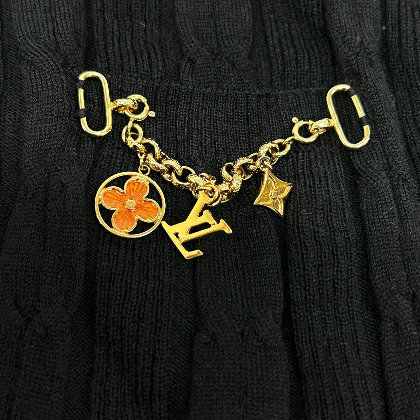 LOUIS VUITTON Louis Vuitton Turtleneck Knit Top with Charm