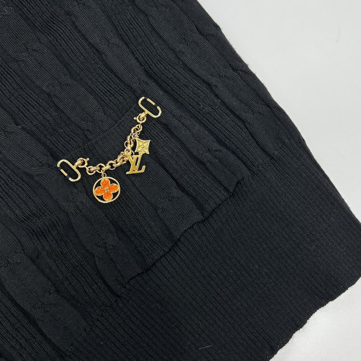 LOUIS VUITTON Louis Vuitton Turtleneck Knit Top with Charm
