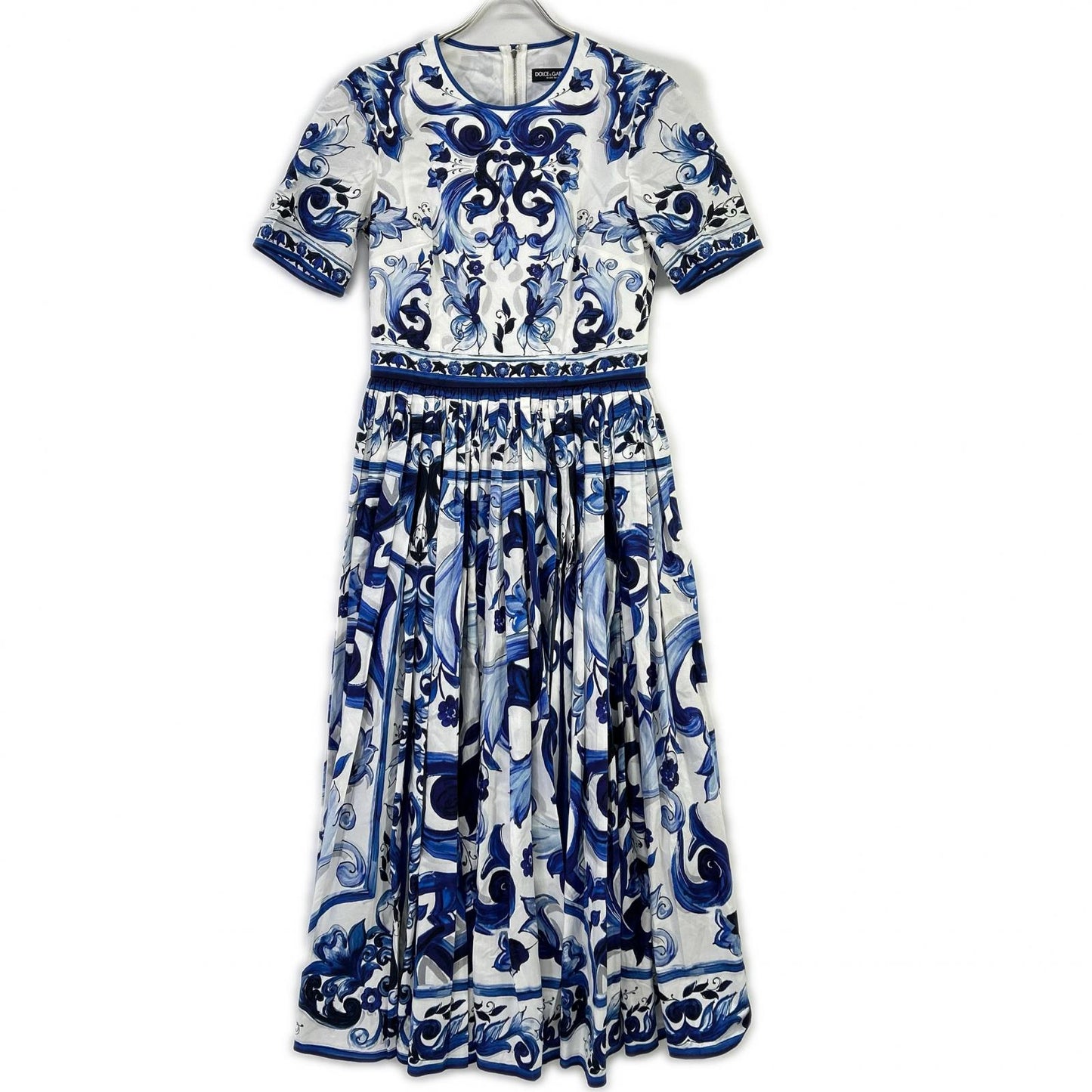 DOLCE&GABBANA ドルチェアンドガッバーナ F6ADVT POPLIN MIDI DRESS WITH MAIOLICA PRINT ワンピース