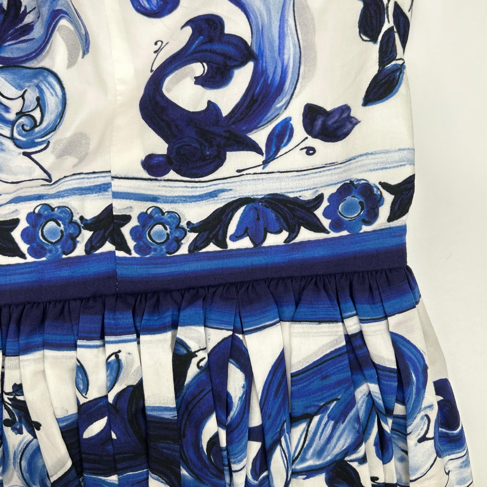 DOLCE&GABBANA ドルチェアンドガッバーナ F6ADVT POPLIN MIDI DRESS WITH MAIOLICA PRINT ワンピース