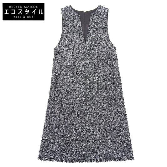 ANAYI アナイ 美品 ツイード ノースリーブ ワンピース レディース 黒 ブラック 36 102227-14-470-98-360 ワンピース